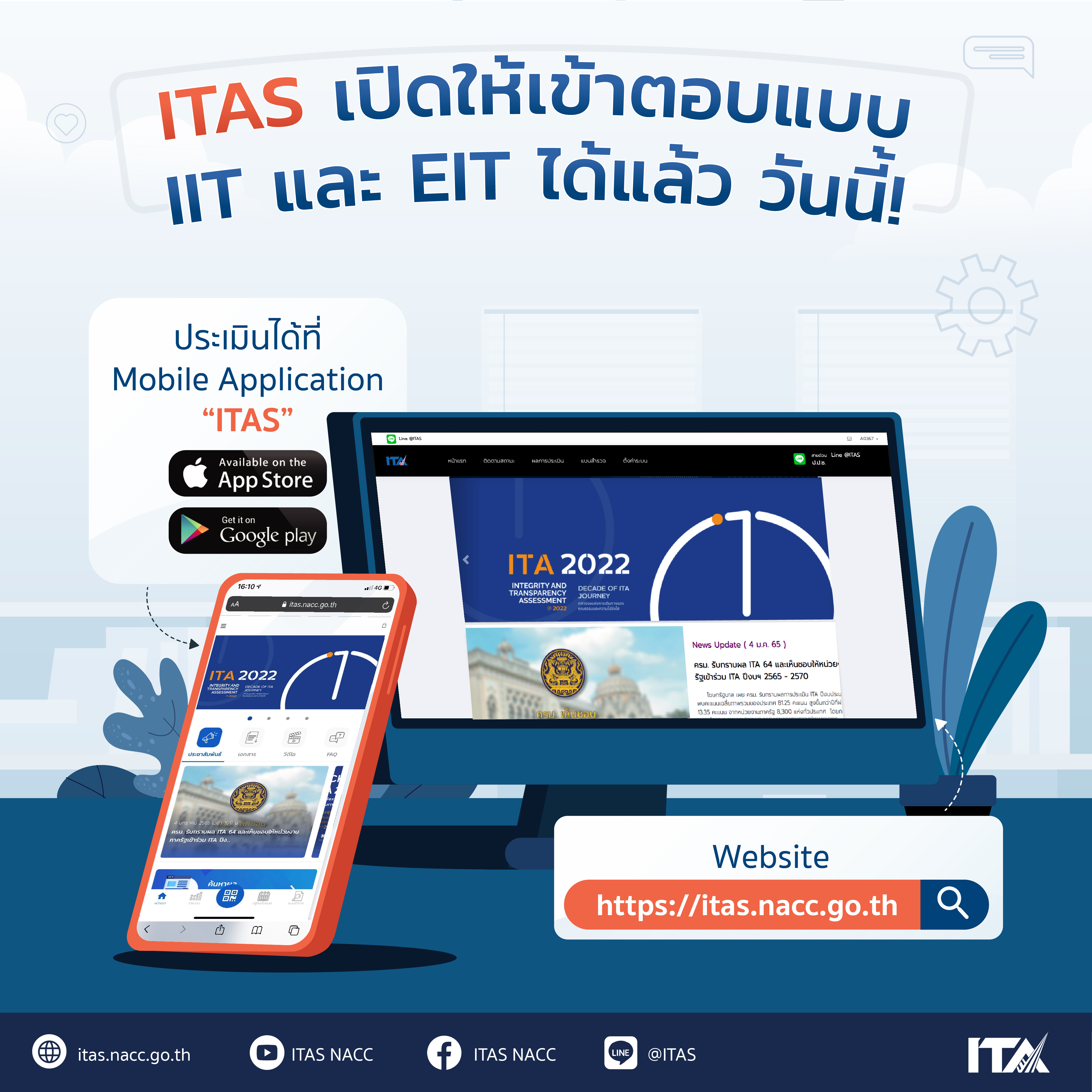 ขอเชิญชวนทุกท่าน ตอบข้อคำถามผู้มีส่วนได้ส่วนเสียภายในและภายนอก ประเมินง่ายๆใน 3 นาที
