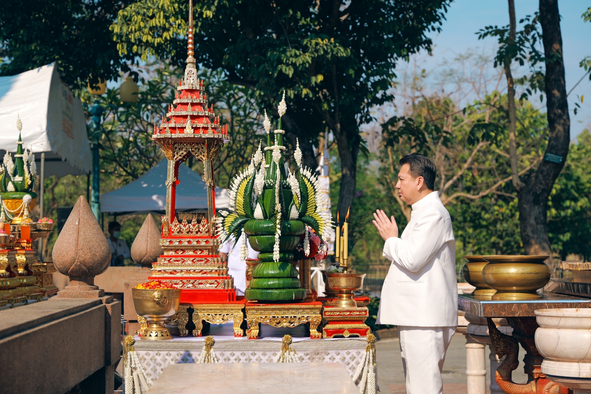 พช.กำแพงเพชร ร่วมพิธีบวงสรวงบูรณะศาลเจ้าหลักเมืองกำแพงเพชร (ก่อนบูรณะ)