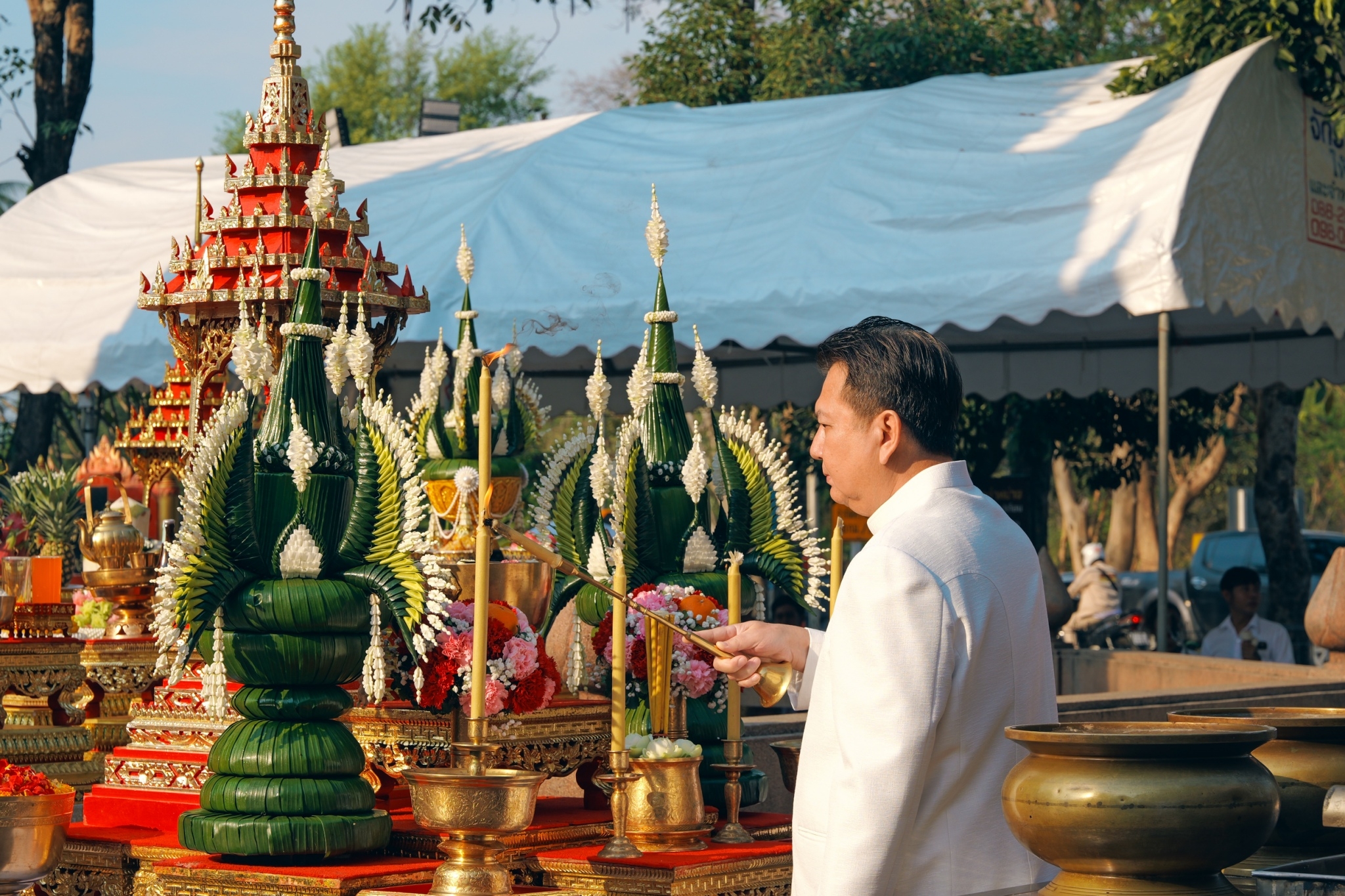 พช.กำแพงเพชร ร่วมพิธีบวงสรวงบูรณะศาลเจ้าหลักเมืองกำแพงเพชร (ก่อนบูรณะ)