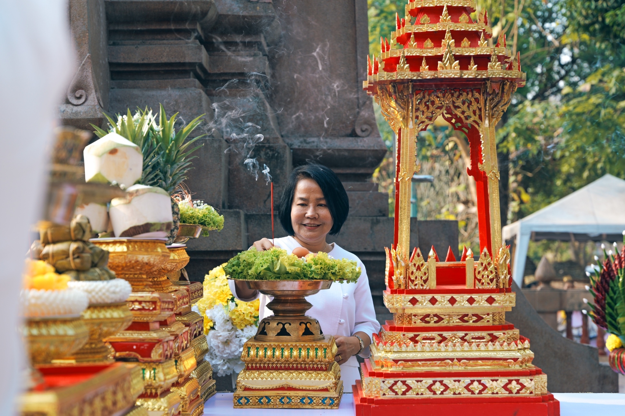 พช.กำแพงเพชร ร่วมพิธีบวงสรวงบูรณะศาลเจ้าหลักเมืองกำแพงเพชร (ก่อนบูรณะ)
